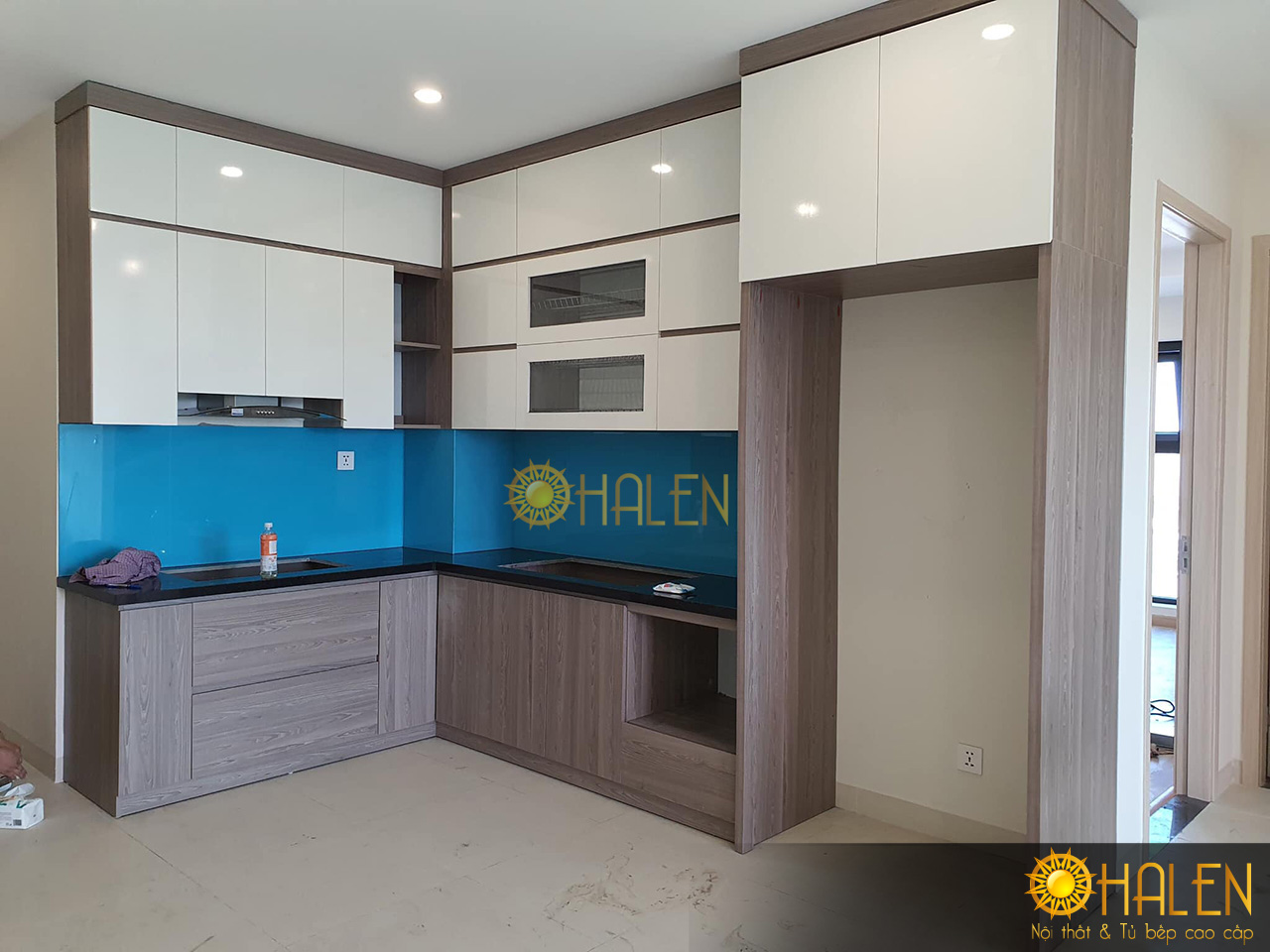 Bộ tủ bếp đã hoàn thiện để kịp bàn giao cho gia chủ - nội thất và tủ bếp OHALEN