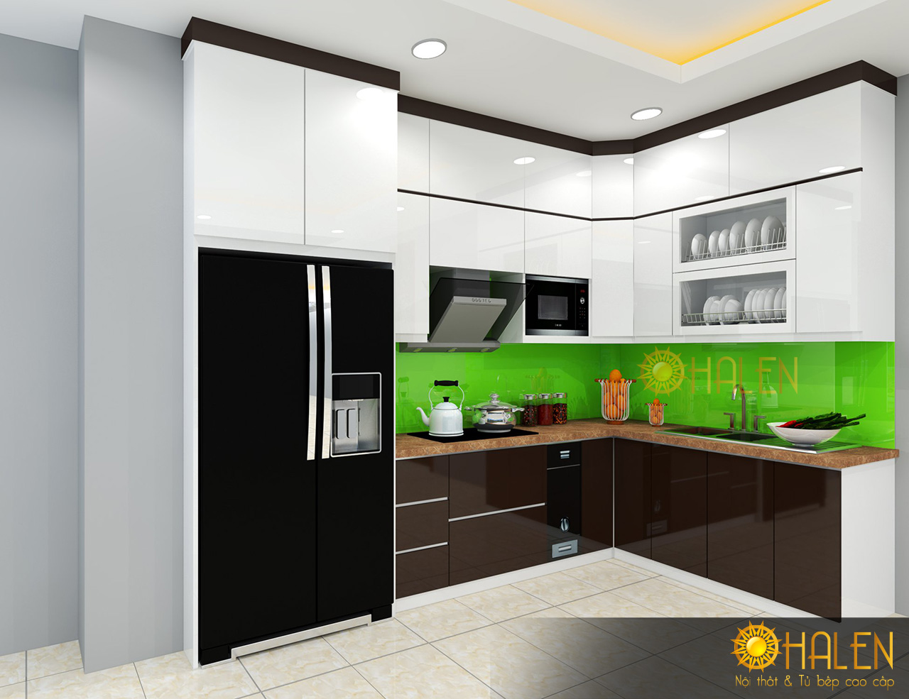 Mẫu tủ bếp thông minh giá rẻ dành cho không gian nhà bếp chung cư hạn chế về diện tích