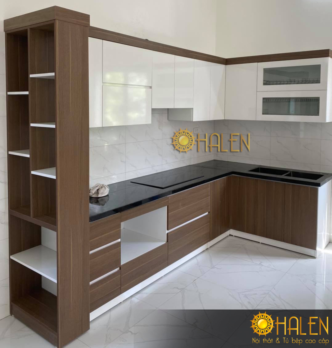 Bộ tủ bếp đã hoàn thiện để bàn giao cho gia chủ - nội thất OHALEN