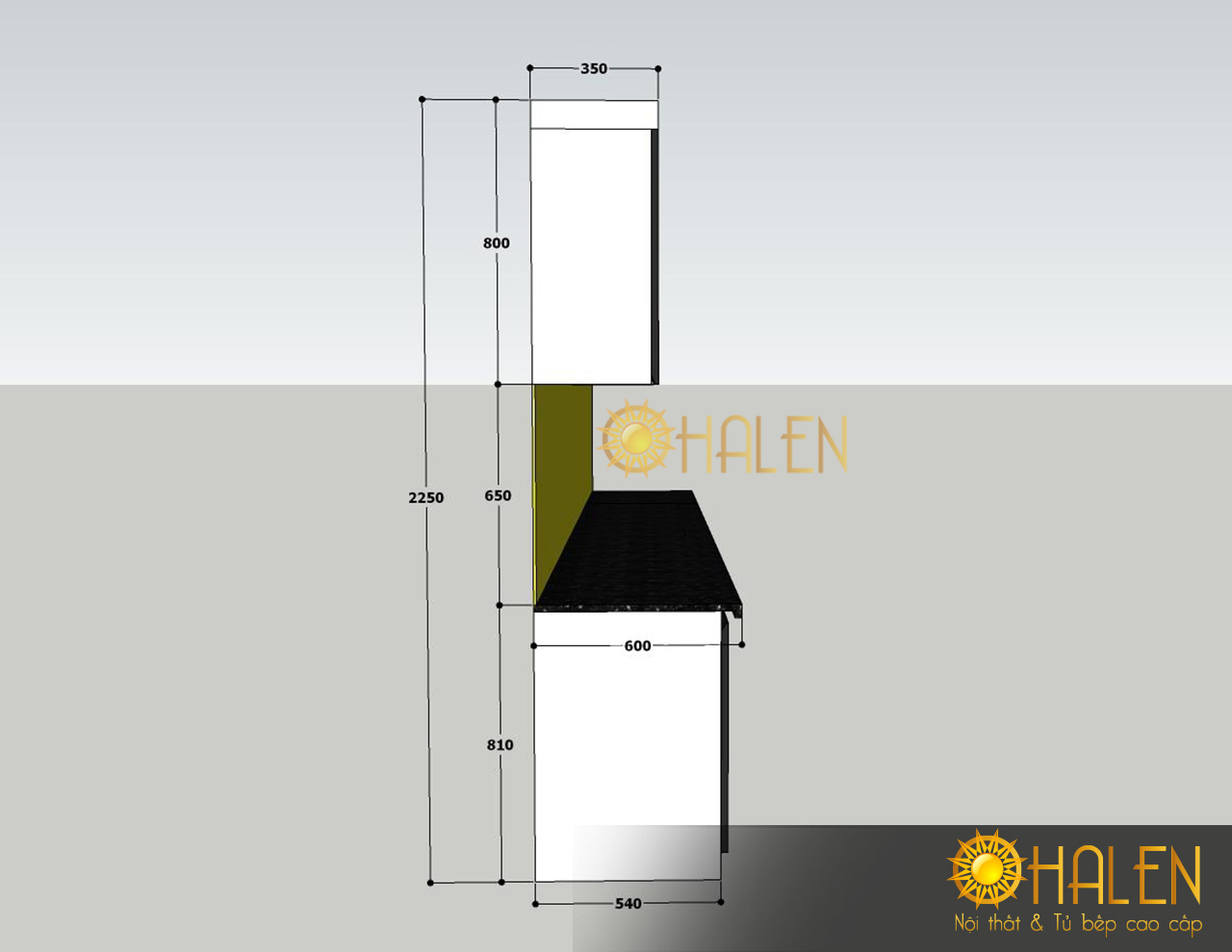 Kích thước tủ bếp theo tiêu chuẩn tại OHALEN