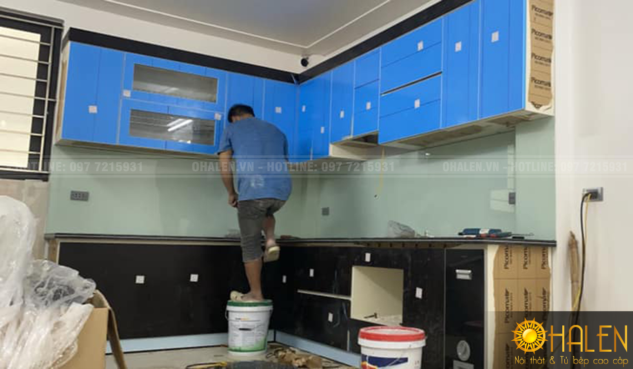 Thi công đóng tủ bếp tại Nam Định, Gia đình chú Đại