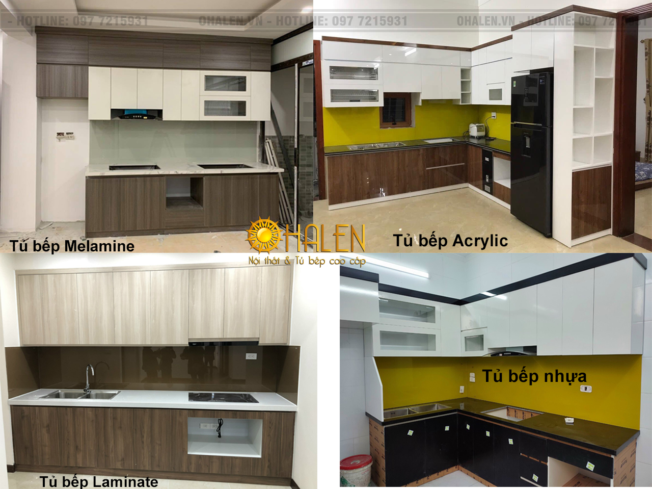 Hình ảnh 4 loại tủ bếp gỗ công nghiệp - nội thất OHALEN