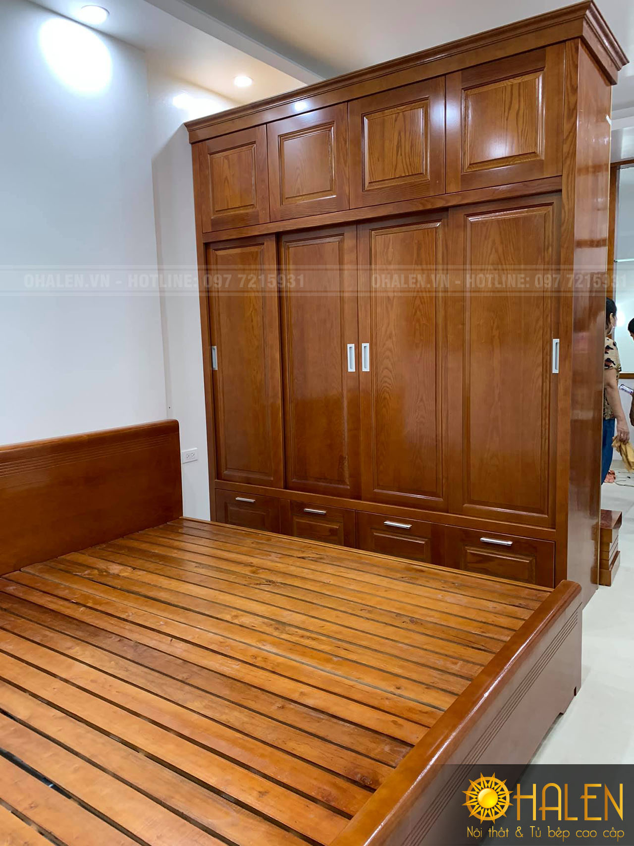 Phòng ngủ 2 diện tích nhỏ hơn sử dụng tủ áo cánh lùa giúp tiết kiệm không gian