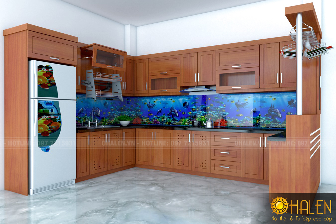 Hình ảnh tủ bếp gỗ đẹp thiết kế theo xu hướng nhà bếp hiện đại 2021