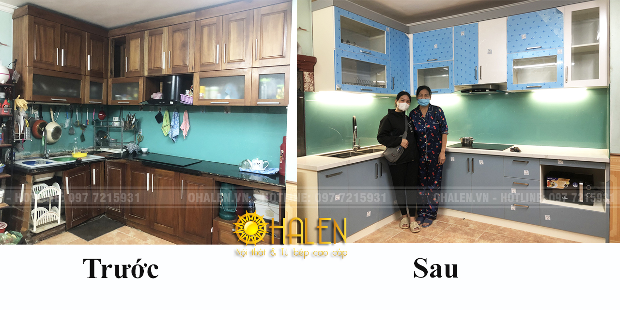 Căn bếp của gia đình chú Huynh được thay màu áo mới - Cảm ơn gia đình đã tin tưởng OHALEN