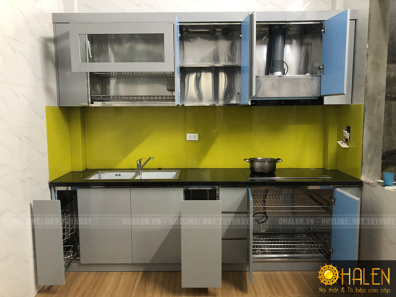 Tủ bếp inox 304 chắc chắn và độ bền cực cao - nội thất OHALEN
