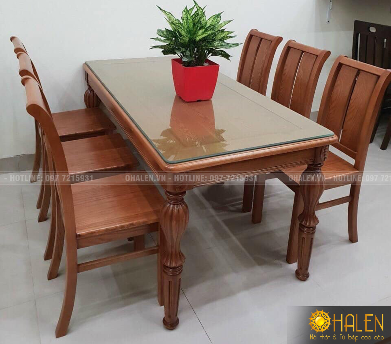Mẫu bàn ăn gỗ Xoan Đào dành cho các gia chủ tham khảo - nội thất OHALEN